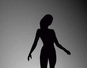 Spinning Girl. Silhouette Illusion